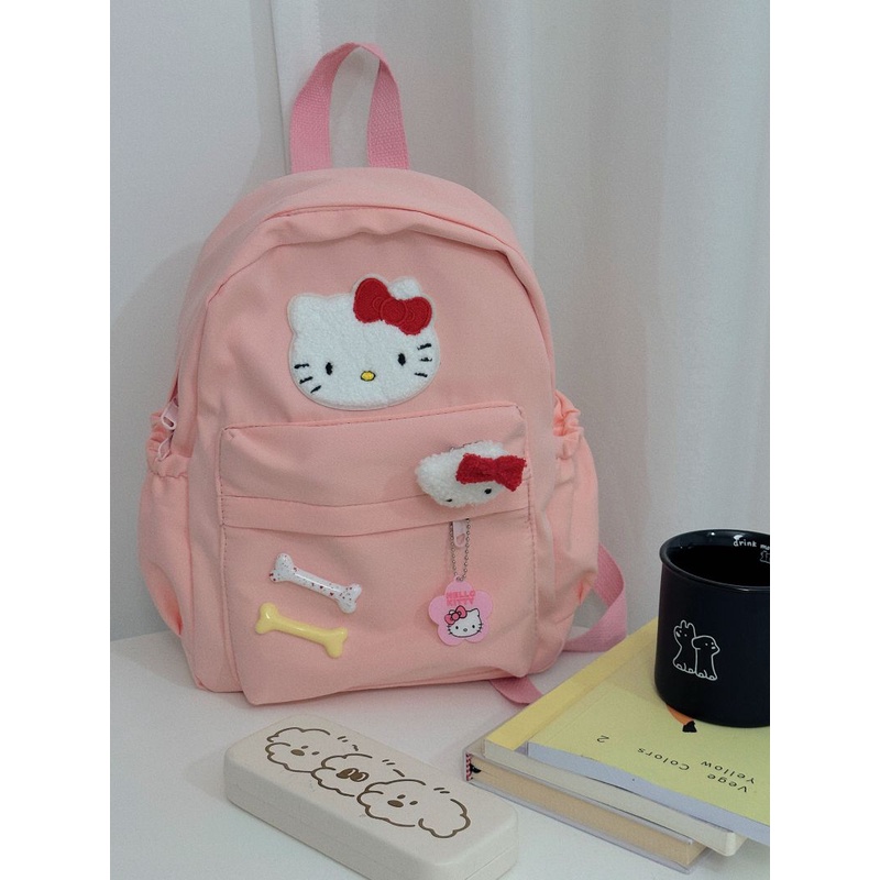 Ba Lô Học Sinh In Hình Mèo Kitty Dễ Thương