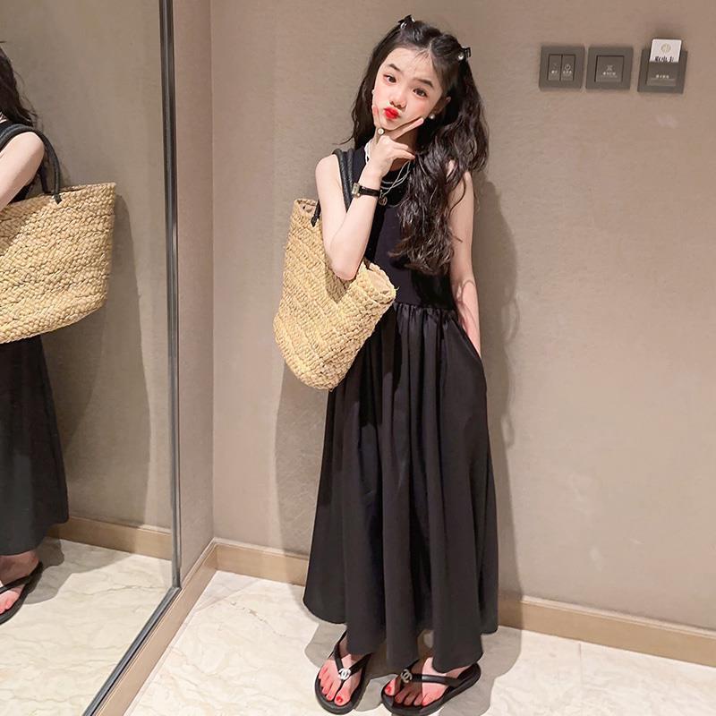 Đầm Dài Sát Nách Thời Trang Mùa Hè 2023 Phong Cách Mới Cao Cấp Dành Cho Bé Gái