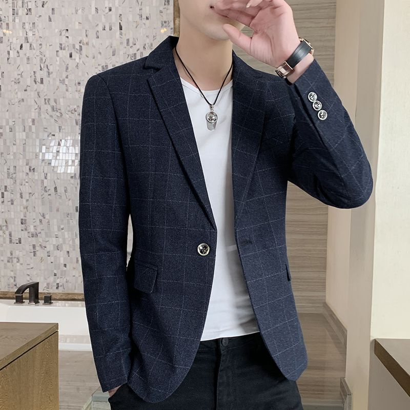 Áo Khoác Vest Kẻ Sọc Caro Trẻ Trung Thời Trang Xuân Thu Phong Cách Hàn Quốc 2023 Cho Nam