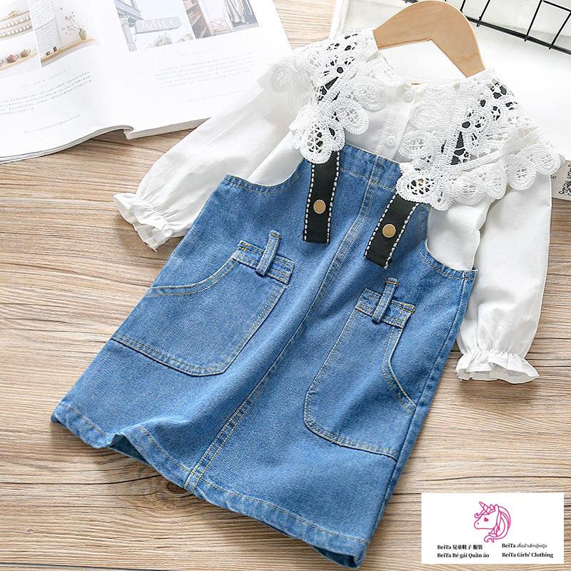 Beita ~ girls spring autumn shirt 2023 new style baby girl long-sleeved lace phiên bản hàn quốc thời trang đế búp bê cổ áo sơ mi trắng mùa hè