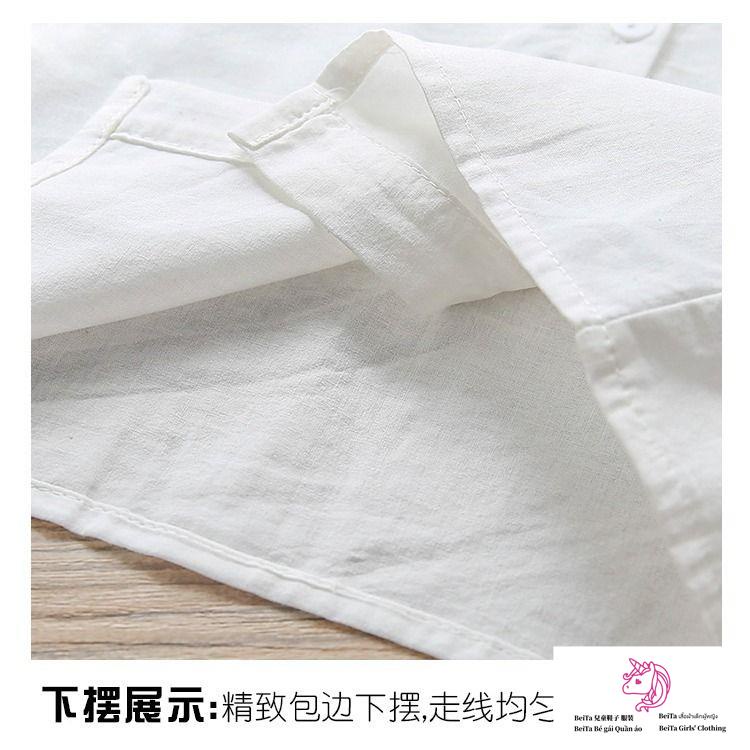 Beita ~ girls spring autumn shirt 2023 new style baby girl long-sleeved lace phiên bản hàn quốc thời trang đế búp bê cổ áo sơ mi trắng mùa hè