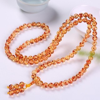 Vòng đeo tay 108 hạt hổ phách 3.24 màu hổ phách 6 / 8mm