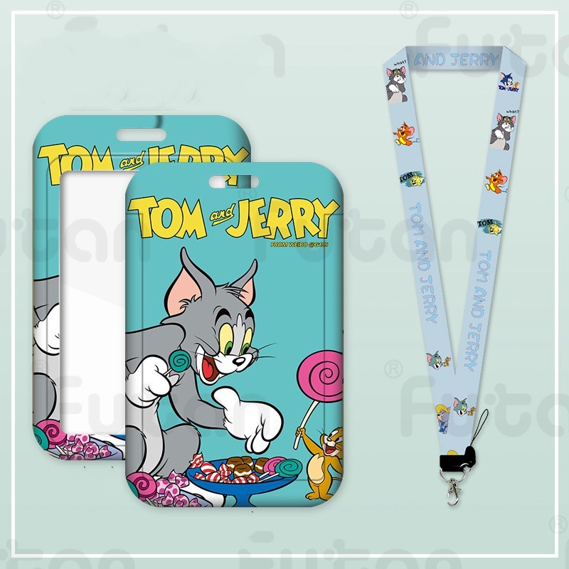 Vỏ Đựng Thẻ ID / Thẻ Ngân Hàng / Xe Bus Họa Tiết Hoạt Hình Tom Và Jerry Kèm Dây Đeo