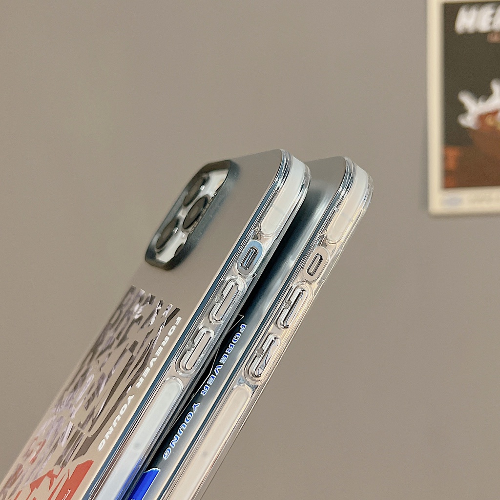 Ốp Điện Thoại TPU Dẻo Viền Mạ Màu Bạc In Chữ Đơn Giản Thời Trang Cho iphone 13 14 12 11 pro max