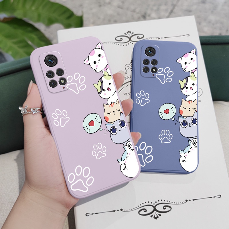 Ốp Điện Thoại Hình Mèo Xếp Chồng Sáng Tạo Cho Xiaomi Redmi Note 11S 11 11T Pro Plus 4G 5G
