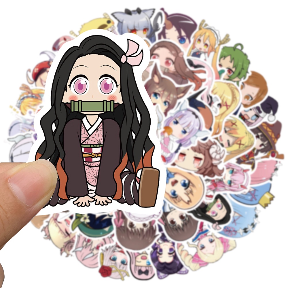 Bộ 50 Miếng Dán Hoạt Hình Chống Nước Trang Trí Ván Trượt