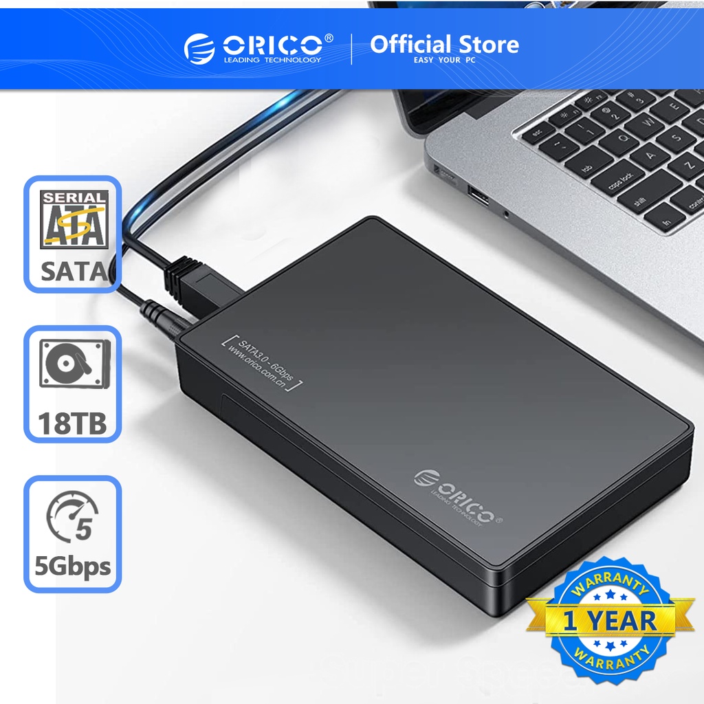 Hộp Đựng Ổ Cứng Orico 3588U3 SSD 3.5Inch Từ Cổng Sata Sang Cổng USB 3.0 Thế Hệ 1 Type