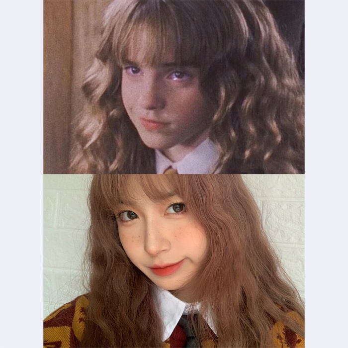 Hermione Bộ Tóc Giả Dài Mái Bằng Len Lông Xù Xinh Xắn Dành Cho Nữ Hóa Trang lolita