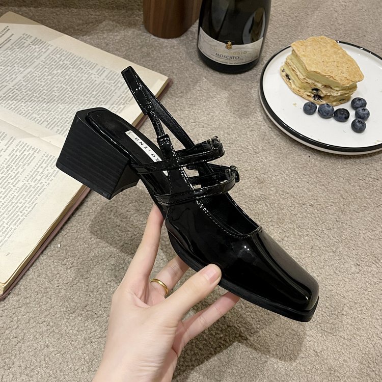 Giày Sandal Cao Gót Mũi Vuông Thời Trang Dành Cho Nữ