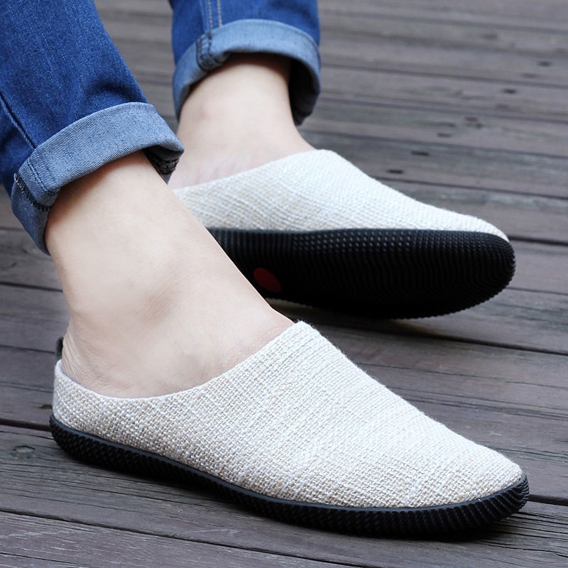 Giày Lười Vải Lanh Thoáng Khí Thời Trang Mùa Hè Cho Nam