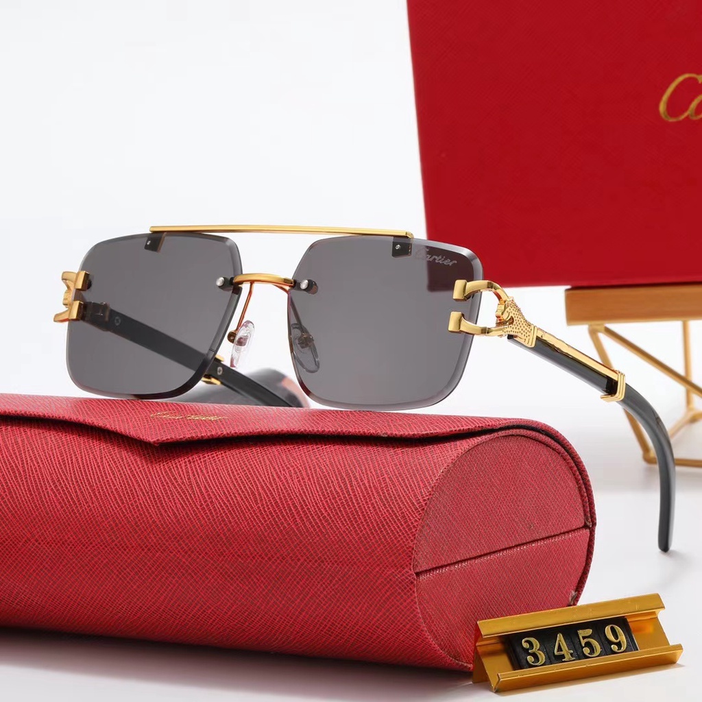Kính Mát Cartier 2023 Chống Tia UV 3459 UV400 Thời Trang Hàn Quốc Cho Nam Nữ