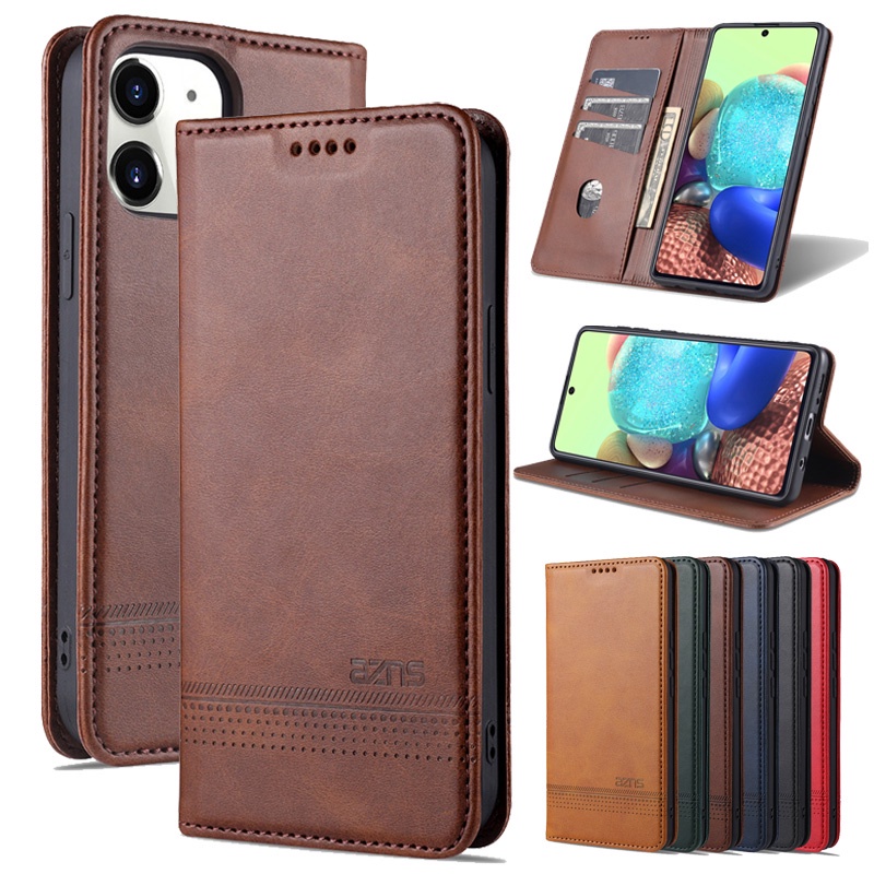 Ốp Điện Thoại Da Nắp Gập Từ Tính Có Ngăn Đựng Thẻ Cho Xiaomi 13 POCO X5 Redmi K60 K60E Note 12 Pro Plus