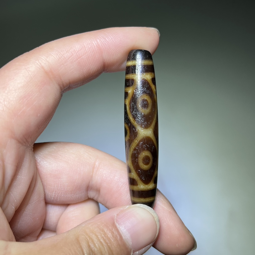 Hạt Dzi Năm Mắt Dzi Màu Vàng Tây Tạng Xỏ Hạt Dzi