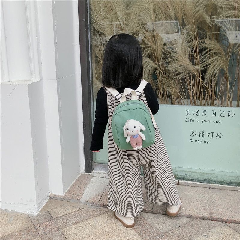Ba Lô Đi Học Mini Vải Canvas Dễ Thương Cho Bé Mẫu Giáo 1-3 Tuổi