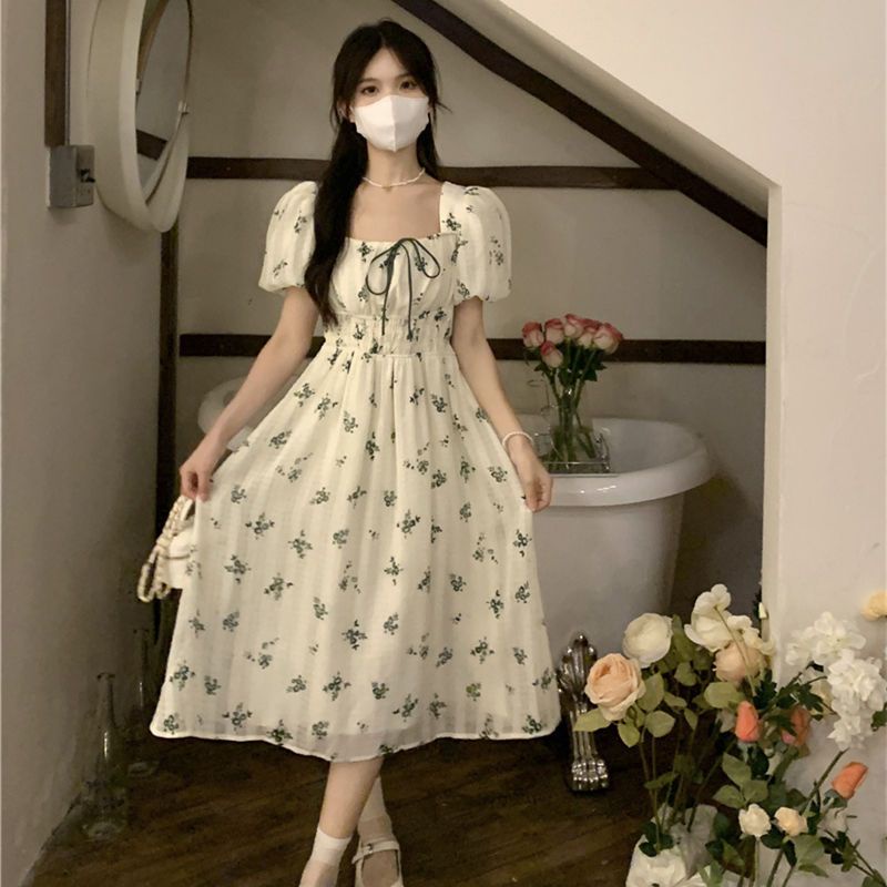 Đầm Công Chúa Tay Phồng In Hoa Thời Trang Mùa Hè Ngọt Ngào Dành Cho Nữ