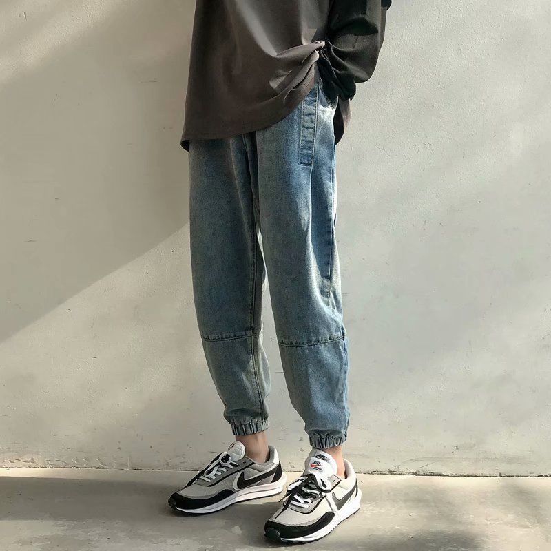 Quần Jean Dài Dáng Rộng Phong Cách Hong Kong Thời Trang Xuân Hè Cho Nam