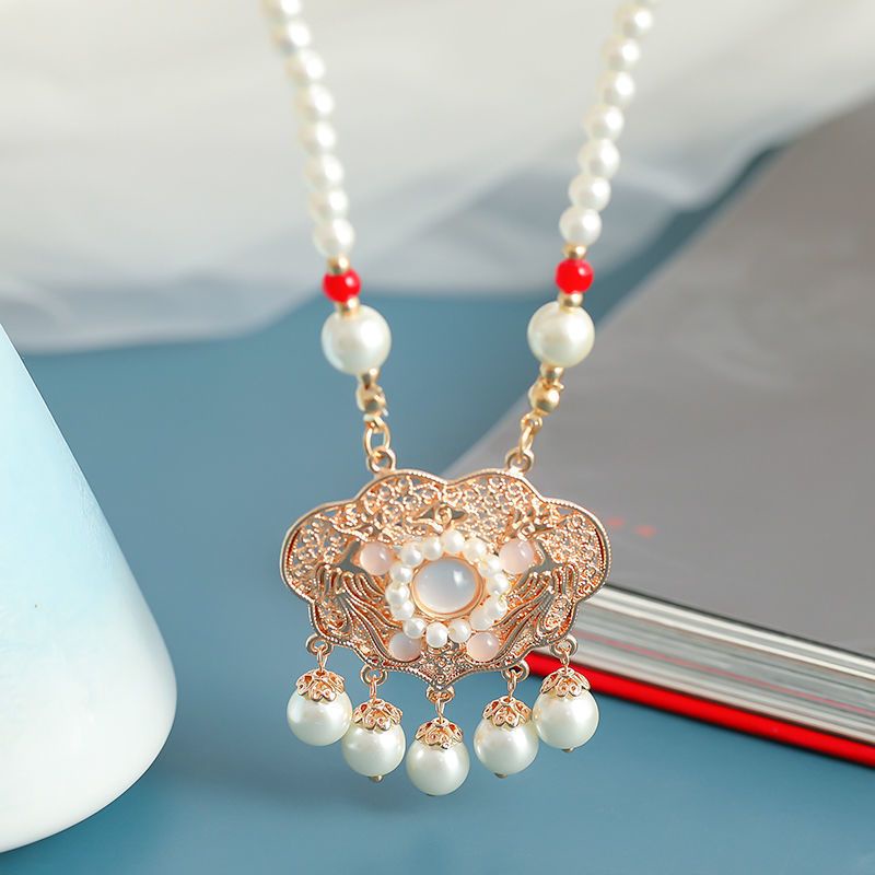 Vòng cổ Mặt Thủ Công Phong Cách Hanfu Cổ Điển Cho Bé Gái