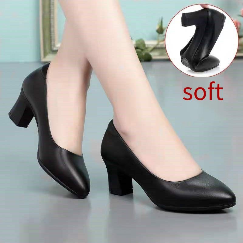 35-41 tiếp viên hàng không giày làm việc màu đen phỏng vấn khách sạn giày chuyên nghiệp giày da đế mềm giày cao gót giày nữ gót dày