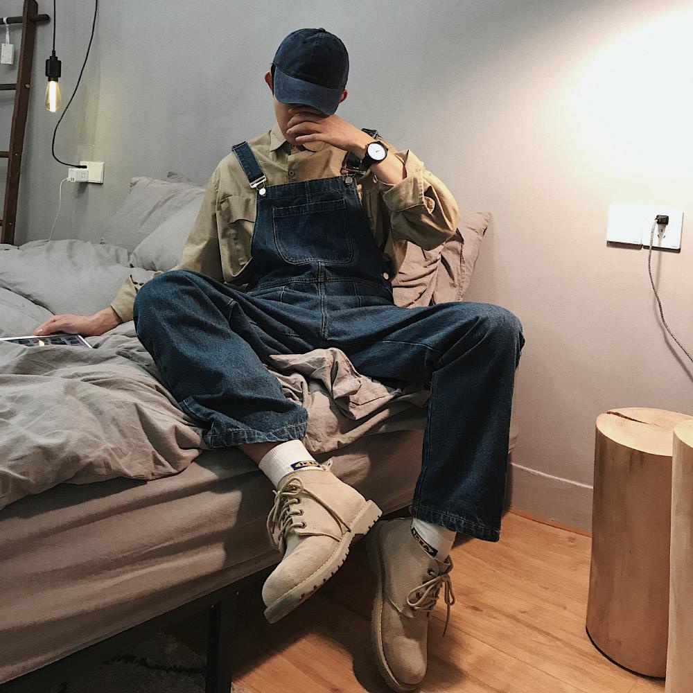 Quần Yếm Denim Ống Rộng Phong Cách Hip Hop Thời Trang Năm 2023 Cho Nam