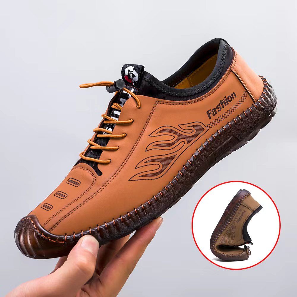 Giày Da Handmade Đế Mềm Nhẹ Thoáng Khí Khử Mùi Bốn Mùa Dành Cho Nam