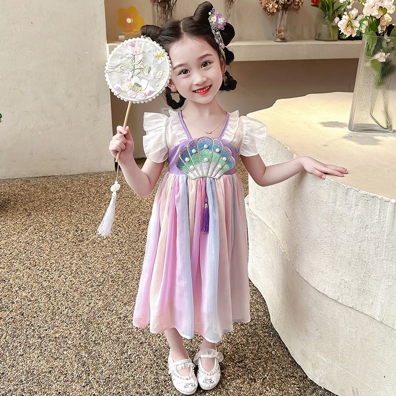 Đầm Công Chúa Hán Phục Phong Cách Trung Hoa Mới Cho Bé Gái