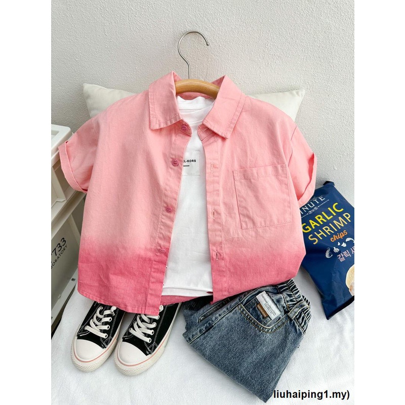 Áo Sơ Mi Và Quần short cotton Màu gradient Mẫu Phật Giáo Thời Trang Mùa Hè Mới 2023 Cho Bé