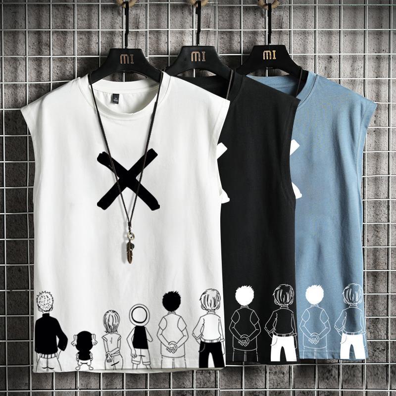 Áo Thun Thể Thao Sát Nách Cổ Tròn Dáng Rộng Thoáng Khí In Họa Tiết Trẻ Trung Hợp Thời Trang Cho