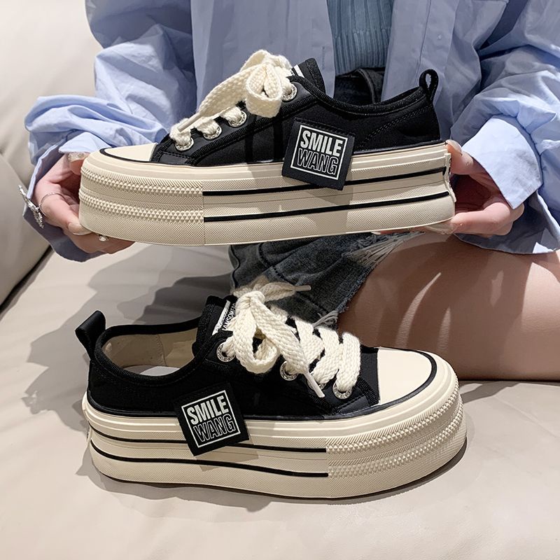 Giày Thể Thao Vải Canvas Đế Dày Phong Cách Hàn Quốc Cổ Điển Thời Trang Mùa Xuân Mới Cho Nữ