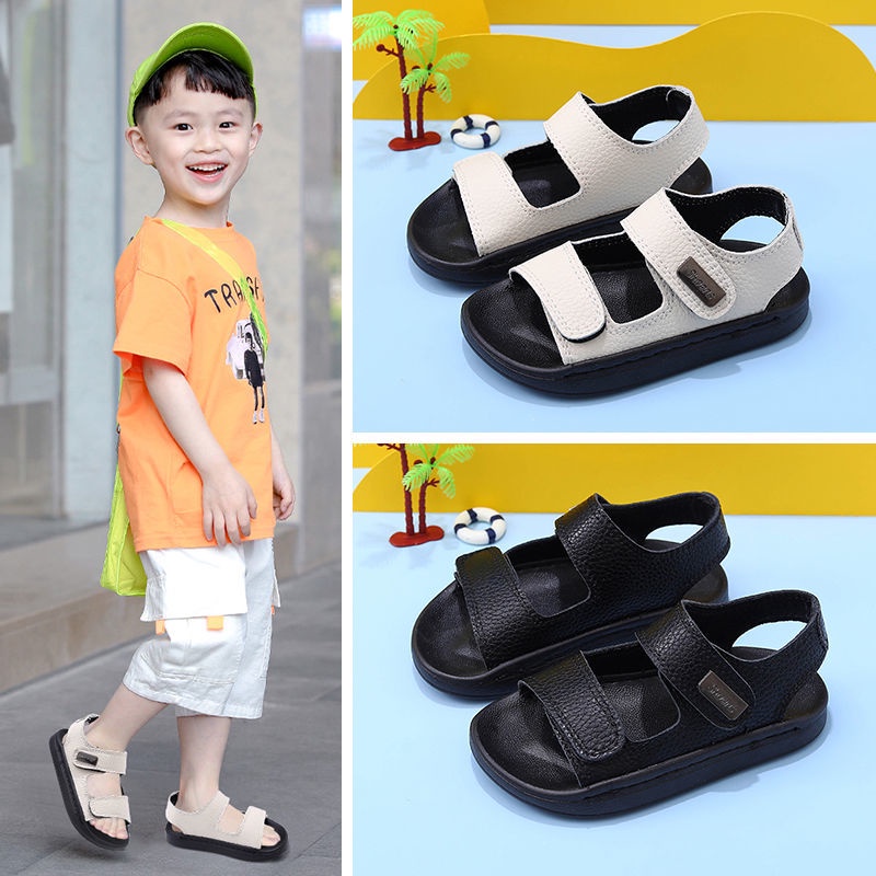 Xăng đan Da Bò Thật Đế Mềm Siêu Nhẹ Chống Trượt Thời Trang 2022 Cho Bé Trai