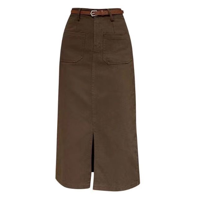 Chân Váy Kaki Dáng Chữ A Dài Vừa Vặn Thời Trang Xuân Hè 2023 Mới