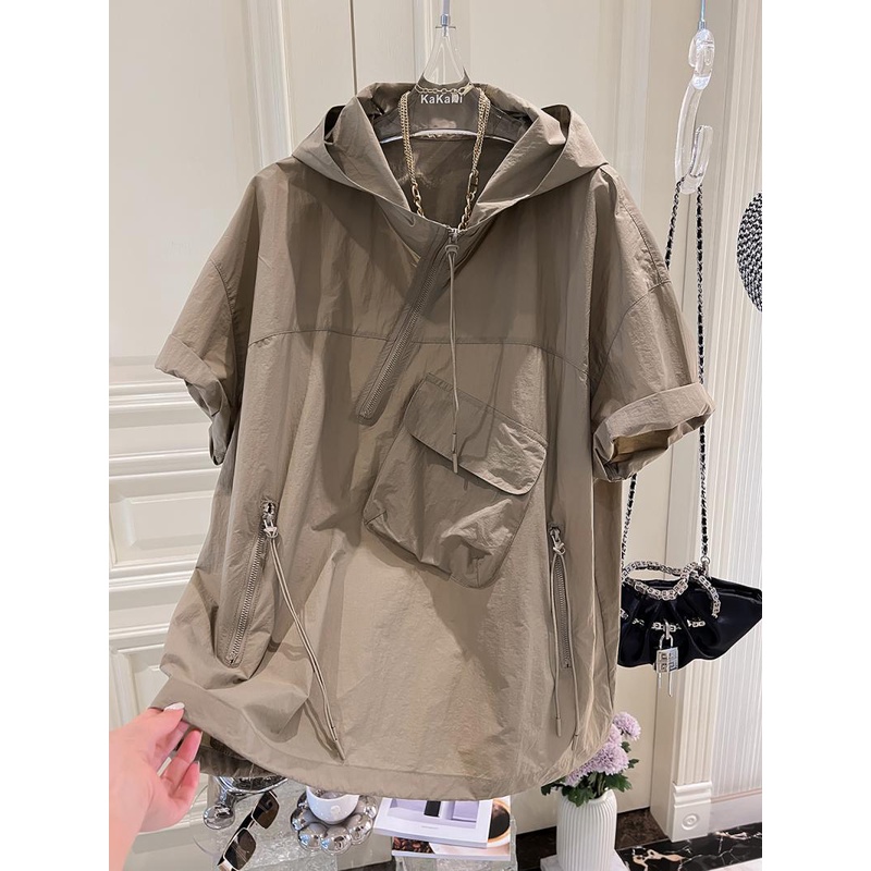 Hàng Có Sẵn! Hàng Có Sẵn!Áo Hoodie Tay Ngắn Chống Nắng Có Size Lớn 300 Thời Trang Dành Cho Nam Và Nữ