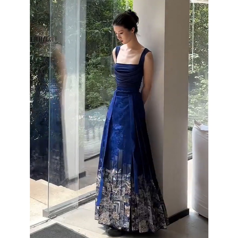 Áo Hai Dây Ngắn Phong Cách Retro 2023 7.28 Ngọt Ngào Cho Nữ 2023