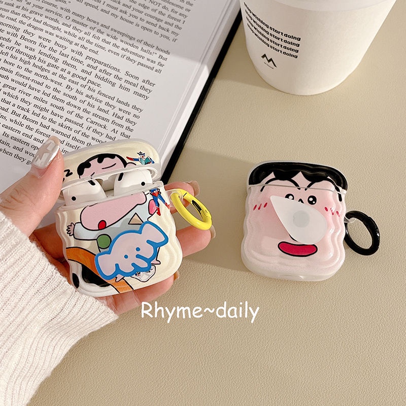 Vỏ Bảo Vệ Hộp Sạc Tai Nghe Bluetooth Không Dây Airpods 2 / 3 Họa Tiết Hoạt Hình Cậu Bé Bút Chì Dễ Thương
