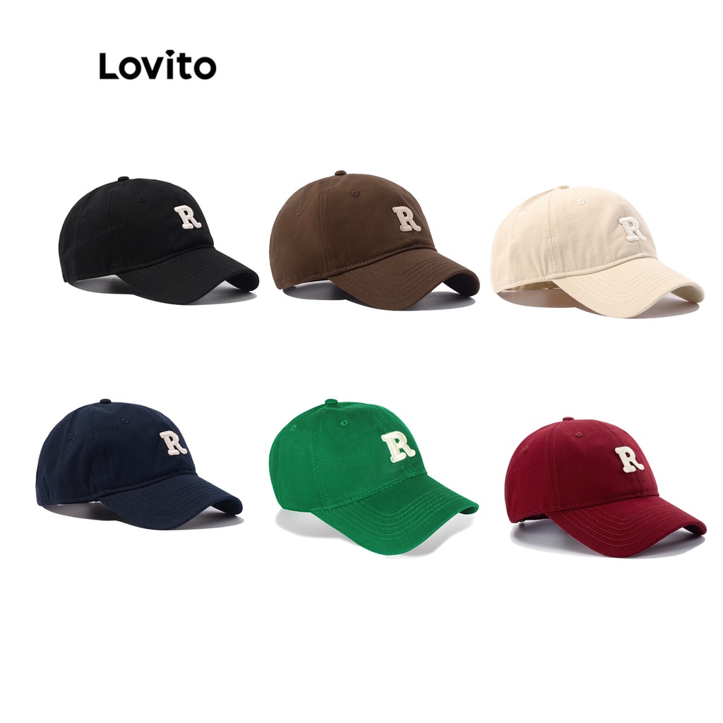 Mũ lưỡi trai LOVITO điều chỉnh được in chữ thường ngày cho nữ L46LD019 (xanh lá/ xanh nước biển/ đen/ đỏ đô/ mơ/ cà phê)