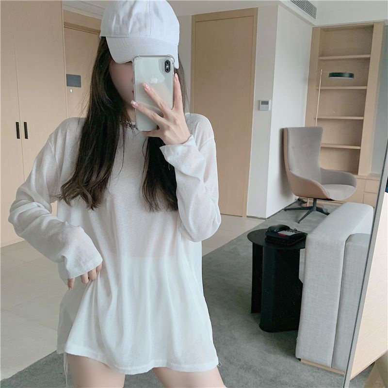 Áo Thun Lụa Lạnh Mỏng Dáng Rộng Hở Lưng Phong Cách Hàn Quốc Thời Trang Mùa Hè Dành Cho Nữ
