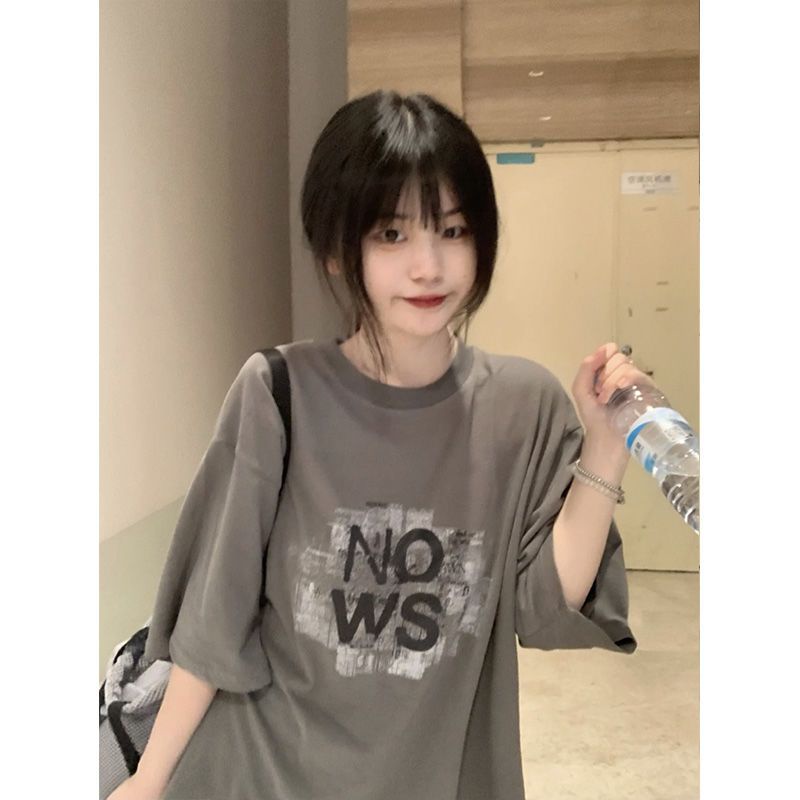 Áo Thun Tay Ngắn Dáng Rộng Phong Cách Preppy Ngọt Ngào Thời Trang Mùa Hè Cho Học Sinh