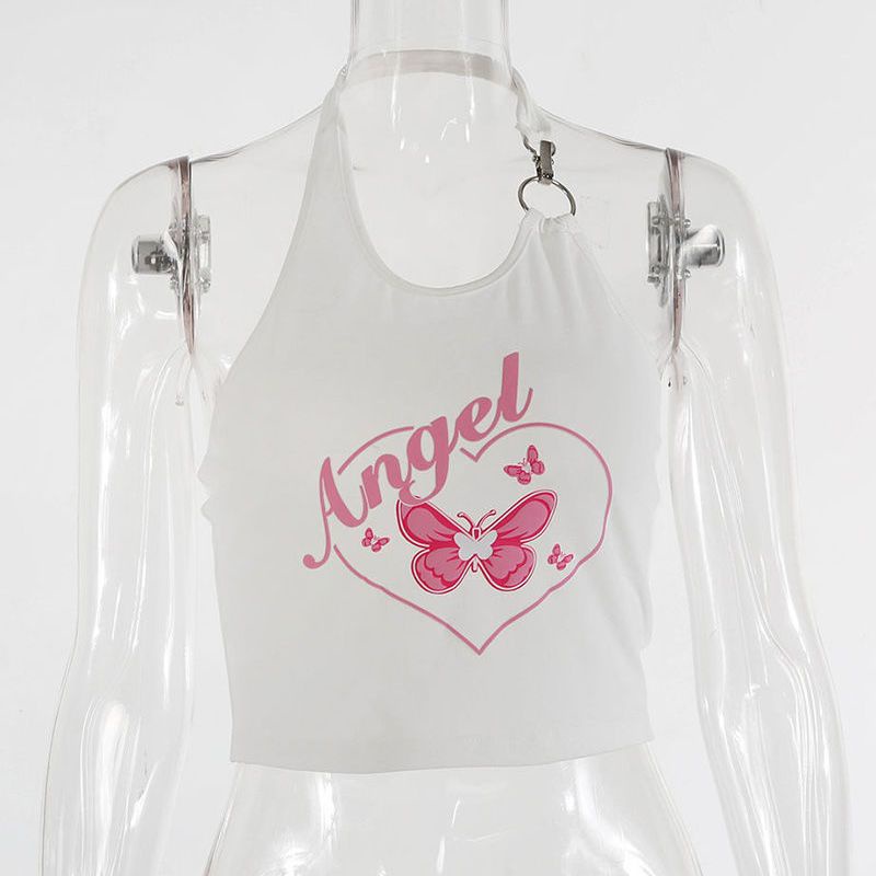 Áo Hai Dây Dáng Ngắn In Họa Tiết Thời Trang Quyến Rũ Cho Nữ