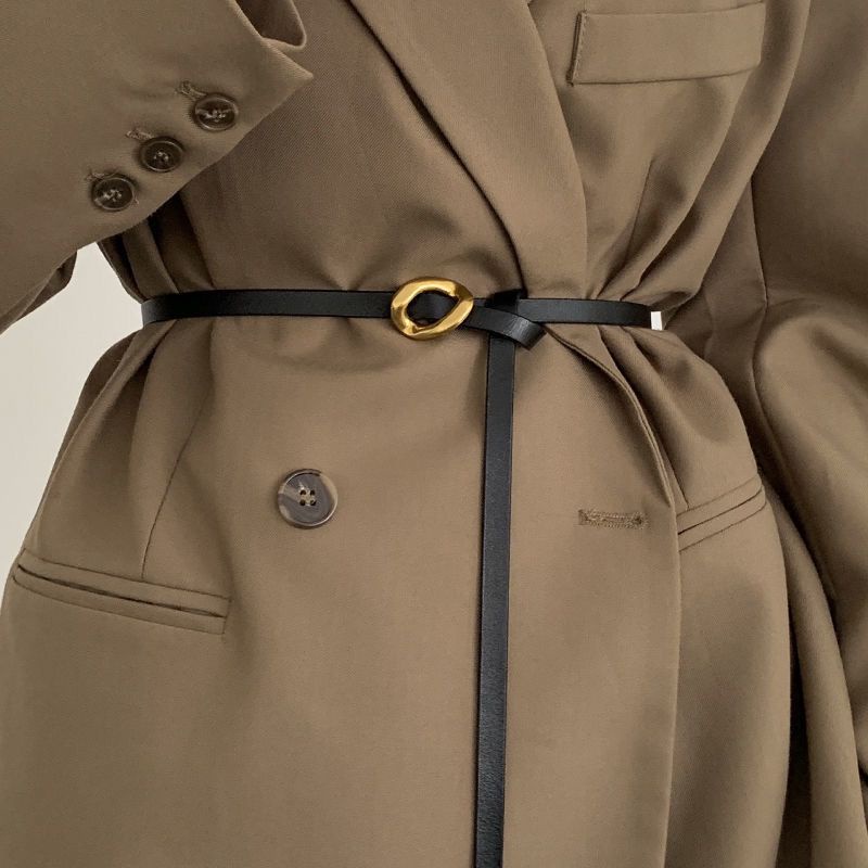 Thắt Lưng Mỏng Phối Dây Xích Phong Cách Cổ Điển Thời Trang Cho Nữ