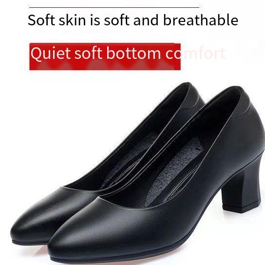 35-41 tiếp viên hàng không giày làm việc màu đen phỏng vấn khách sạn giày chuyên nghiệp giày da đế mềm giày cao gót giày nữ gót dày