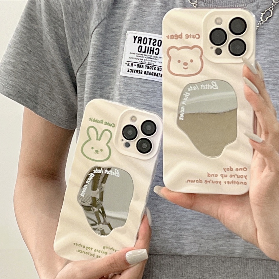 Phim Dán Ống Kính Camera Bằng TPU Mềm Gợn Sóng Hình Gấu Cho iphone 14 Pro Max 13 Pro Max 12 Pro Max