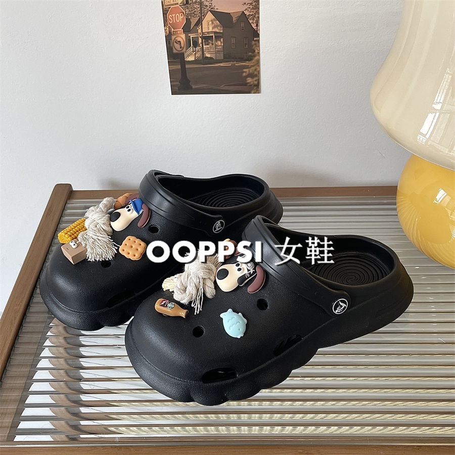 Giày Sandal Đế Dày Chống Trượt Hai Cách Mang Hình Chú Chó Hoạt Hình Siêu Hot DIY