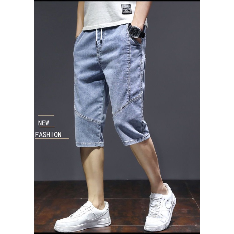 Quần Short Denim Dáng Suông Rộng Phong Cách Thời Trang Hàn Quốc Cho Nam Giới