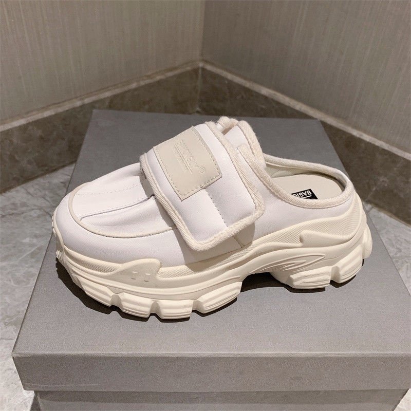 Giày chunky độn cao gầy đế dày Velcro mẫu mới 35-40 năm 2023 dép sục thường ngày sành điệu instagram