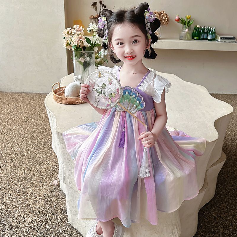 Đầm Công Chúa Hán Phục Phong Cách Trung Hoa Mới Cho Bé Gái