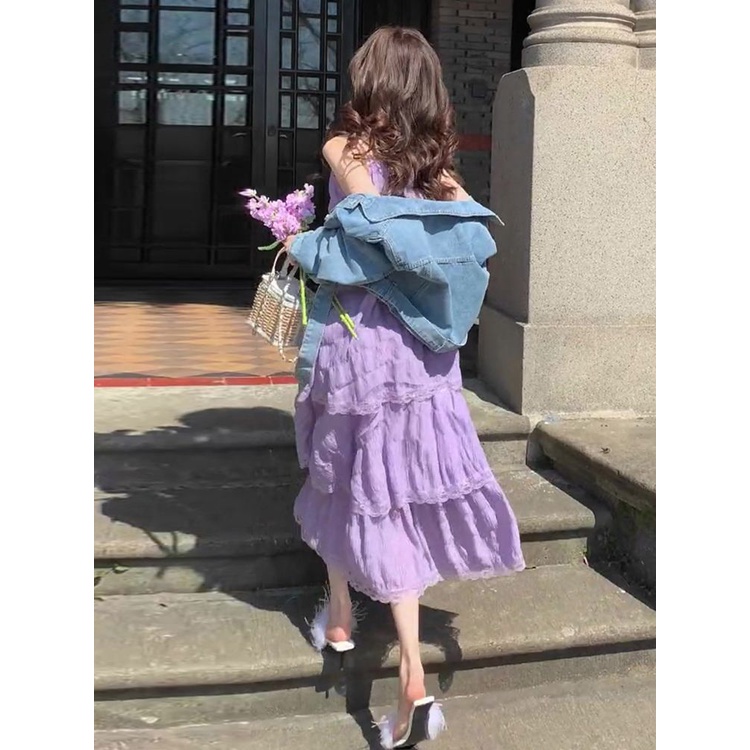 Đầm Dáng Rộng Che Bụng Che Phủ Bụng Thời Trang Mùa Hè Màu Tím Size S-L