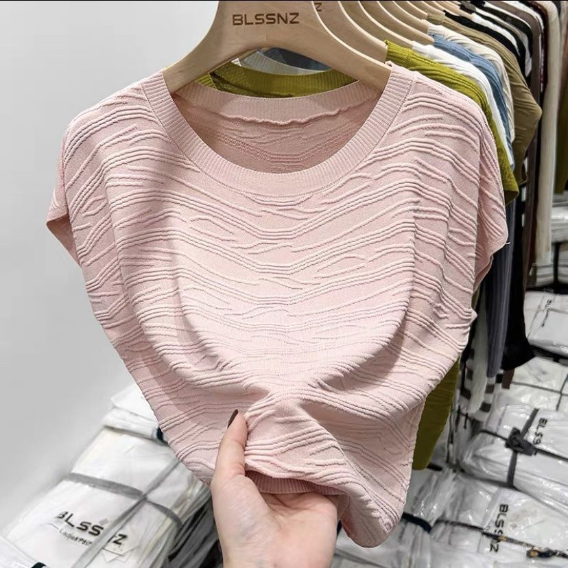 Áo Thun Lụa Lạnh Tay Ngắn Dáng Ôm Thời Trang Mùa Hè Dành Cho Nữ