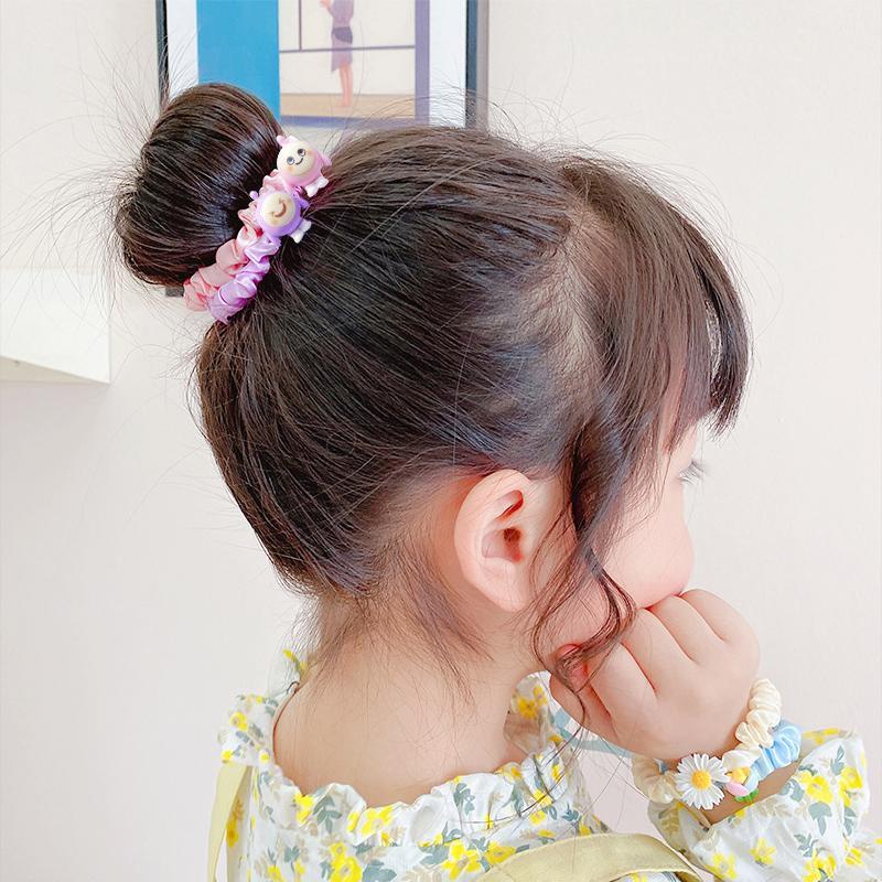 【Thanh toán đích】Dây Cột Tóc Cao Su Màu Kẹo Ngọt In Họa Tiết Hoạt Hình Dễ Thương Cho Bé Gái