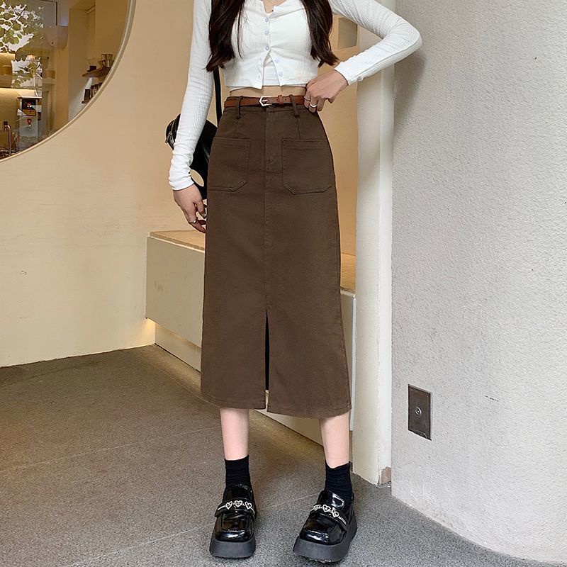 Chân Váy Kaki Dáng Chữ A Dài Vừa Vặn Thời Trang Xuân Hè 2023 Mới