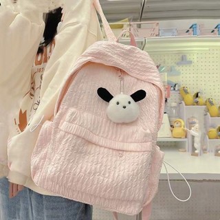 MUJI Ba Lô Đi Học Màu Trơn Sức Chứa Lớn Phong Cách Hàn Quốc