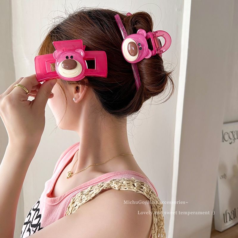 Kẹp Tóc Hình Chú Gấu / Dâu Tây Cỡ Lớn Dễ Thương Cho Nữ